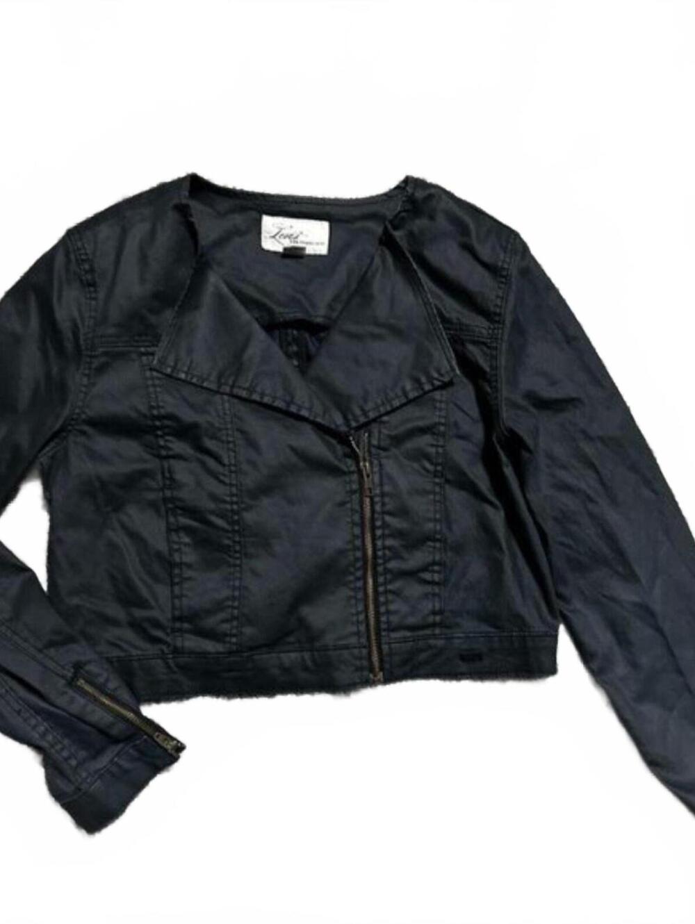 Levi’s Cropped Moto Denim Jacket Size M